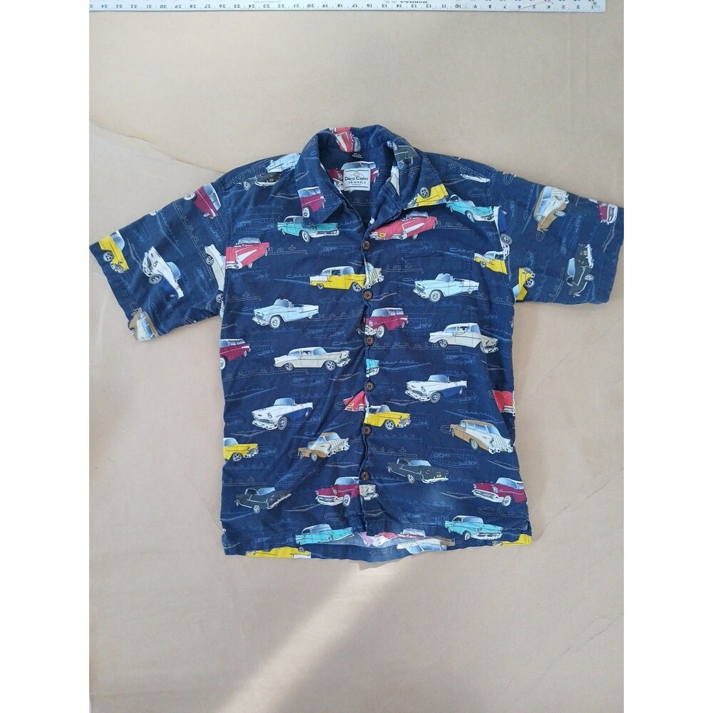 Vintage Classic Cars David Carey Originals Button Up Shirt Men's Large Chevrolet
